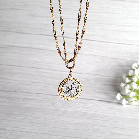 Image of 12 Horoscope Star Sign Zodiac Gold Plated Necklace - AnnaJewelBox