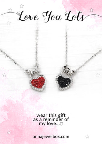 Image of Reversible Sparkling Hearts 925 Sterling Silver Necklace