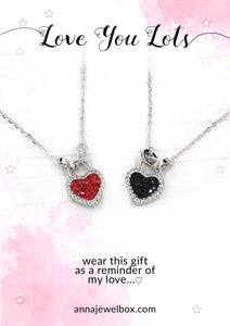 Reversible Sparkling Hearts 925 Sterling Silver Necklace