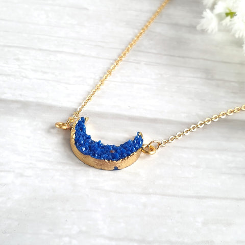 Image of Crescent Moon and Earth Pendant Necklace