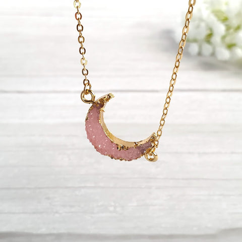 Image of Crescent Moon and Earth Pendant Necklace