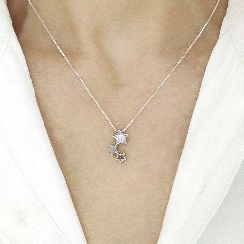 Image of 925 Sterling Silver Star Constellation Necklace