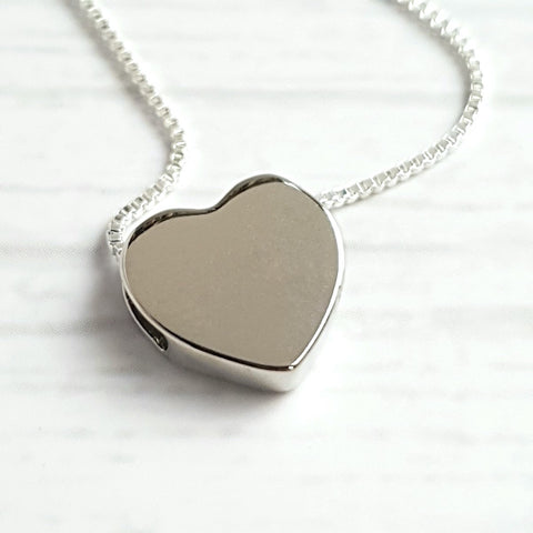 Image of Cute 925 Sterling Silver Heart Pendant Necklace
