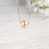 Pink Round Freshwater Pearl 925 Sterling Silver Necklace - AnnaJewelBox