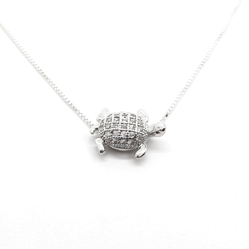 Dainty 925 Sterling Silver Chain Sea Turtle Necklace