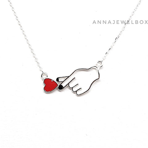 Image of Love You 925 Sterling Silver Heart Necklace - AnnaJewelBox