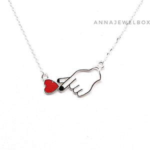 Love You 925 Sterling Silver Heart Necklace - AnnaJewelBox