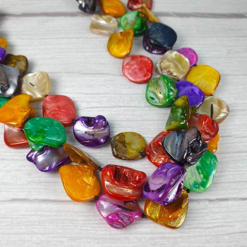 Image of Rainbow Chunky Mother of Pearl Gemstone Necklace