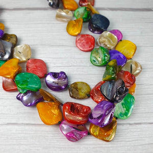 Rainbow Chunky Mother of Pearl Gemstone Necklace