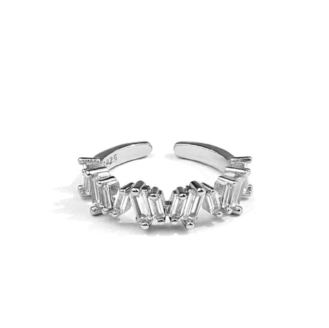 Image of 925 Sterling Silver Diamante Open Ring