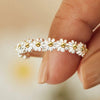 925 Sterling Silver Daisies Flower Open Ring - AnnaJewelBox