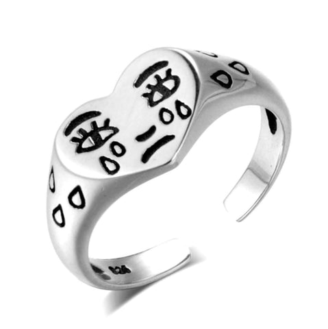 Image of Emotions Silver Open Ring
