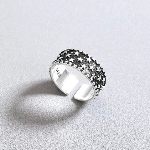 Image of Starry Night 925 Sterling Silver Open Ring