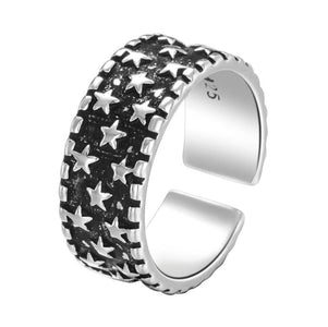 Starry Night 925 Sterling Silver Open Ring