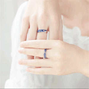 925 Sterling Silver Blue Night Open Ring