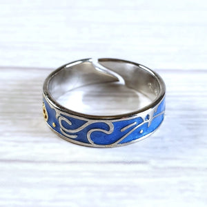 925 Sterling Silver Blue Night Open Ring