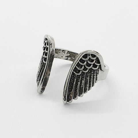 Image of Adjustable Silver Angel Wings Ring