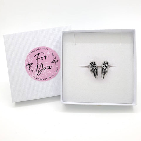 Image of Adjustable Silver Angel Wings Ring