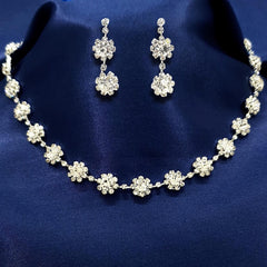 Sparkling Crystal Silver Bridal Party Jewellery Set