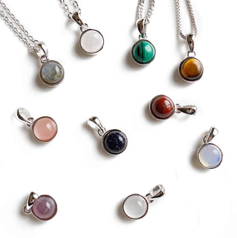 925 Sterling Silver Crystal Chakra Necklace