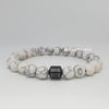 Hematite and Howlite Stretch Bracelet for Men - AnnaJewelBox