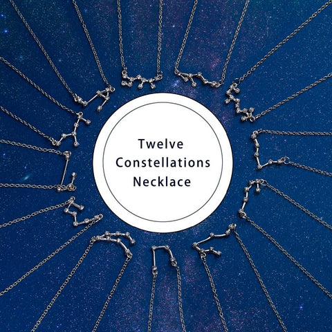 Zodiac Constellation Crystal Pendant Necklace - AnnaJewelBox