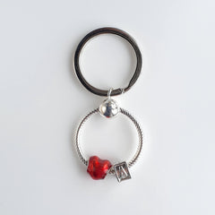 Heart Keyrings personalised with Custom Initial Letter Charm