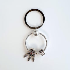 Dreamcatcher Keyrings personalised with Custom Initial Letter Charm