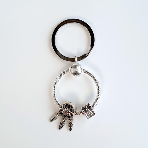 Image of Dreamcatcher Keyrings personalised with Custom Initial Letter Charm